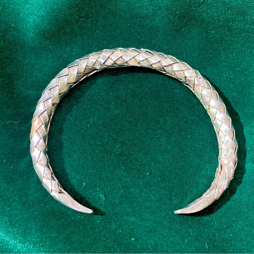 Balinese Silver Woven Cuff Bracelet